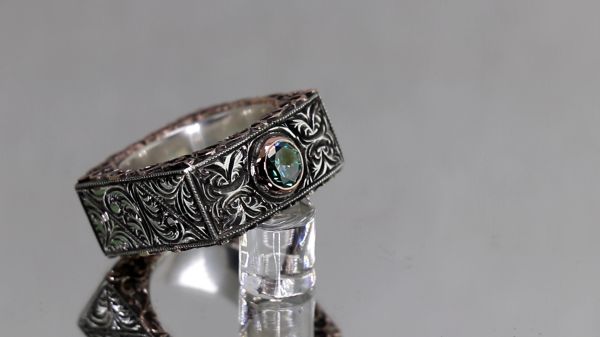 Mossanite taşlı kare alyans Mozanit