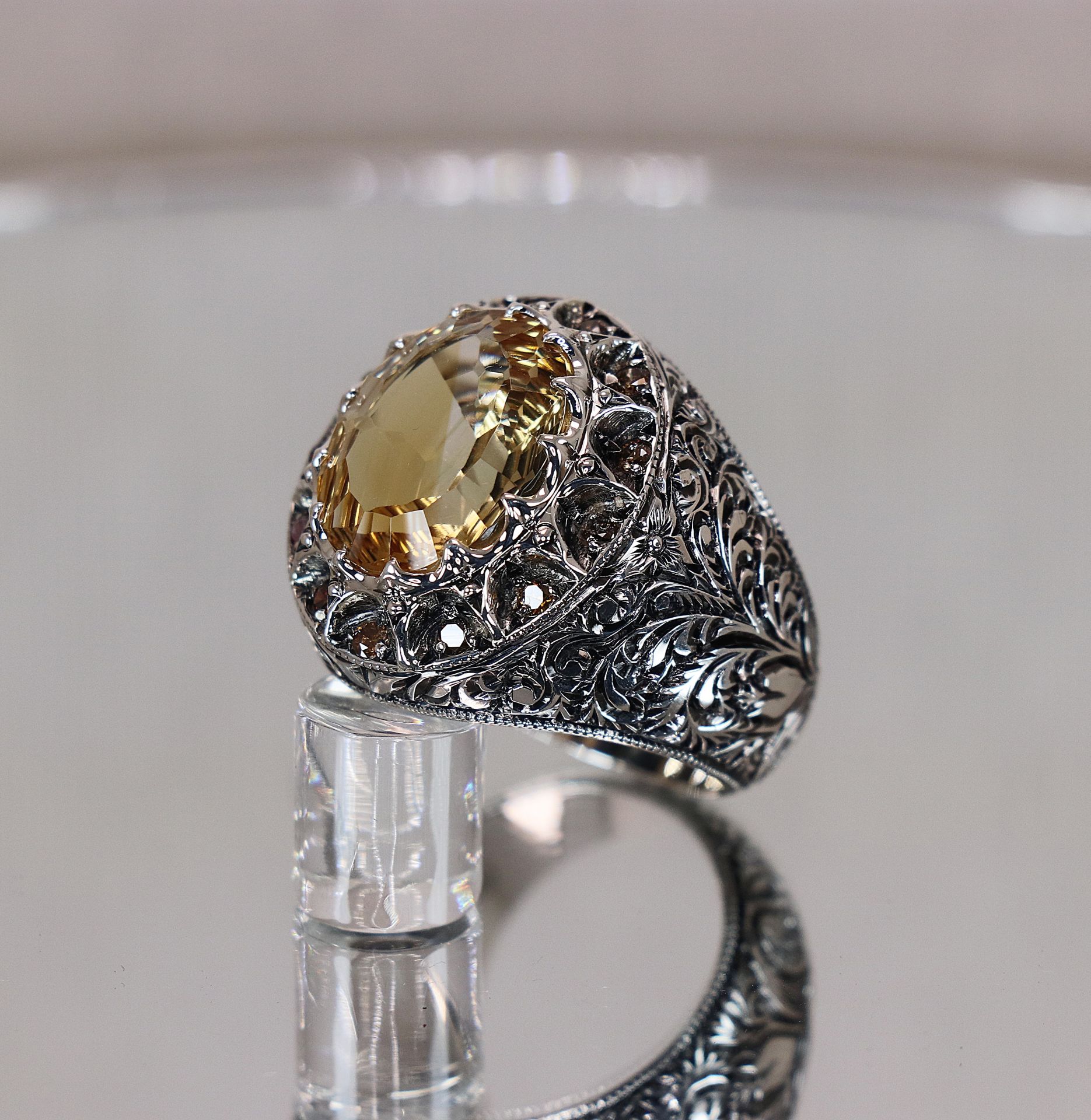 Citrine taşlı yüzük