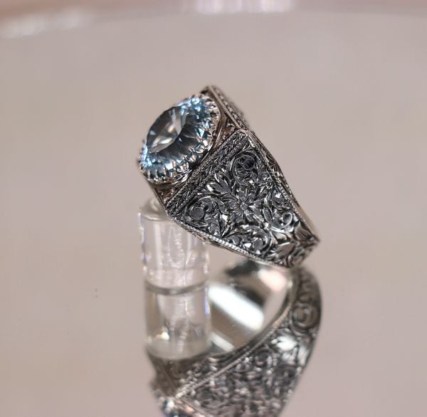 Topaz taşlı Erkek yüzük