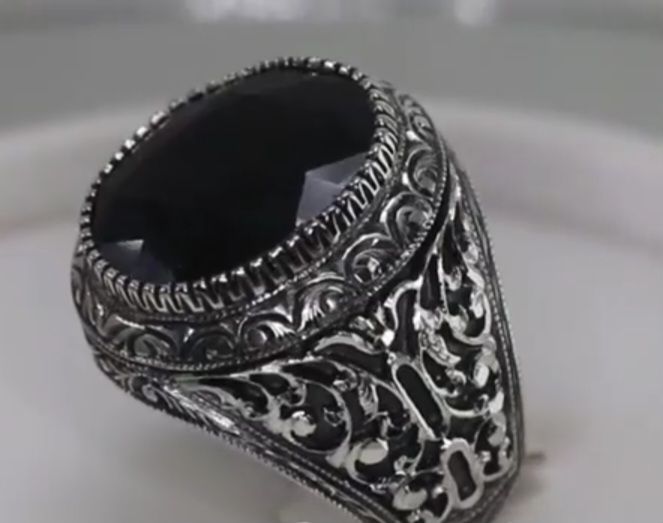Siyah Saphhire Safir taşlı yüzük