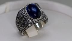 korundum Safir taşlı yüzük