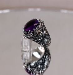 Ametist ve Pırlanta taşlı yüzük (Amethyst)